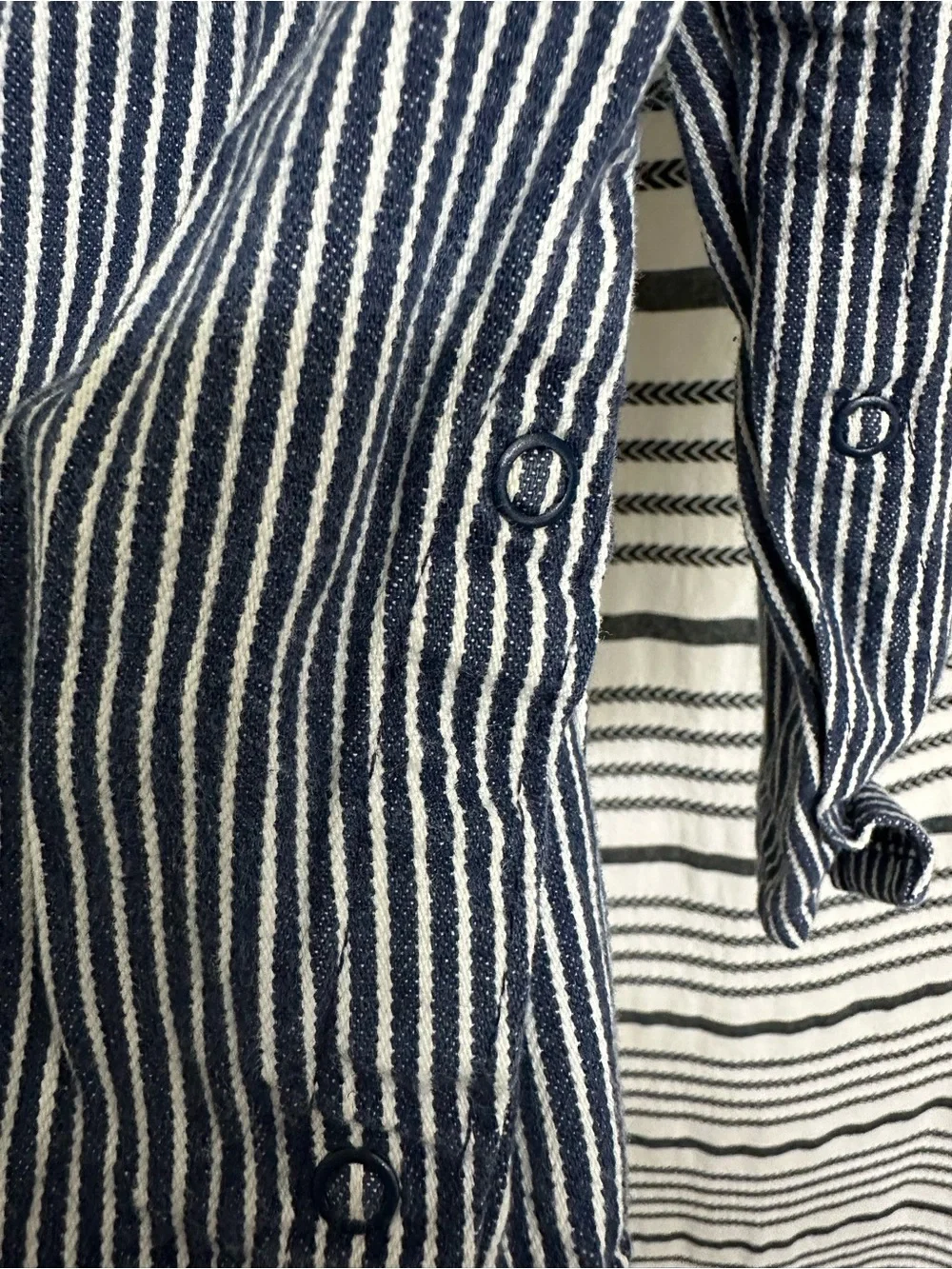 OshKosh B'gosh Kids Navy and White Striped Overalls-Size 18M